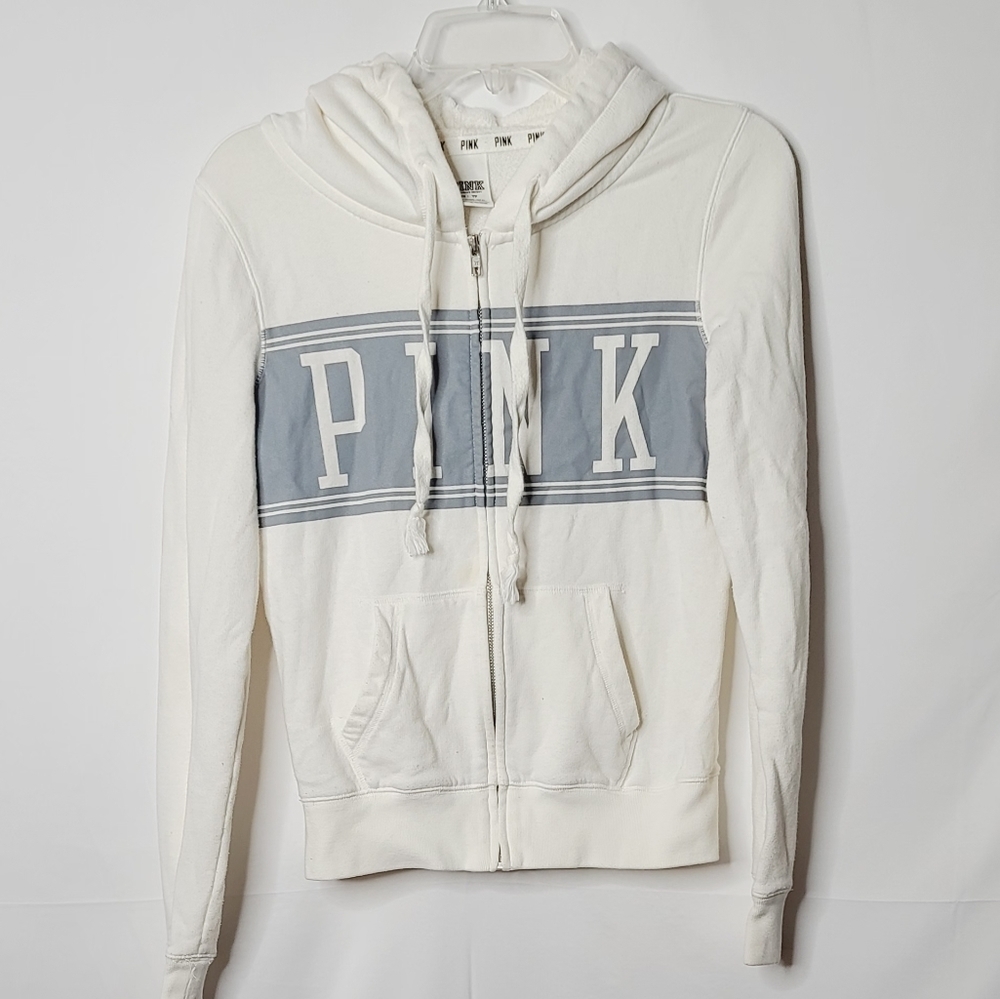 Victoria Secret Pink zip up hoodie Hooded zip up sweatshirt sz XS